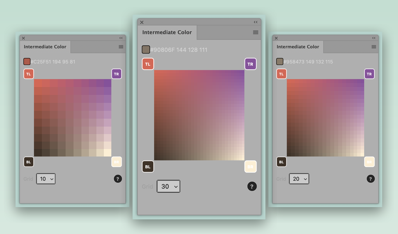 intermediate color, for photoshop